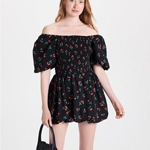 English Factory Cherry Print Mini Dress